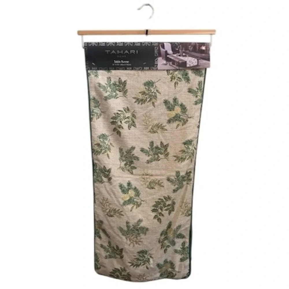 Tahari Home NWT Table Runner 16 x 72 Pine Branch Modern Rustic Holiday Festive
